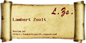 Lambert Zsolt névjegykártya