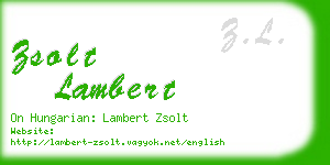 zsolt lambert business card